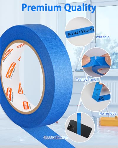 Blue Painters Tape - 20 Rolls Masking Tape 1 inch Wide - size: 20 Rolls 0.94"