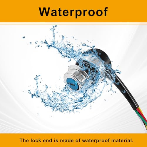 5 Wire 5 Pin Ignition Key Switch, Compatible with 50cc 70cc 90cc 110cc 125cc 150cc 200cc 250cc Go Kart Dune Buggy ATV 4 Wheeler Quad, Equipped with Dust-Proof/Waterproof Cover