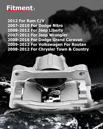 cciyu Front Right Disc Brake Caliper Assembly w/Bracket 18B5045 - size: Front Right[18B5045]