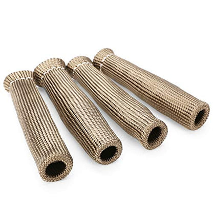 Titanium Spark Plug Wire Boots Thermal Protection Insulator Sleeve, 2500 Degree Heat shield Cover Wrap 6 inch for Car Truck 8PCS - color: Titanium