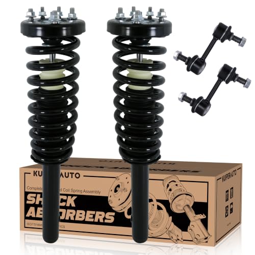 KUIPERAUTO 4PCS Front Struts Assembly Compatible for 2003 2004 2005 2006 2007 Honda Accord 172123R 172123L K90660 K90661 Strut w/Coil Spring 2 Sway Bar Links - size: 2X Front Struts+2X Sway Bar, style: 2003-2007
