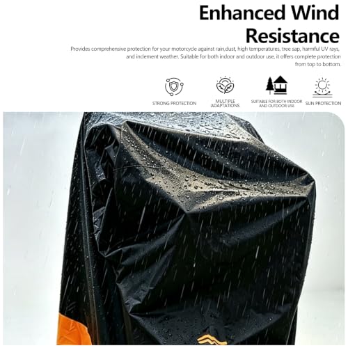Motorcycle Cover Fit for Harley Cruiser Models & Most Other Cruiser Models - color: Black-[3XL-For Cruiser Model]