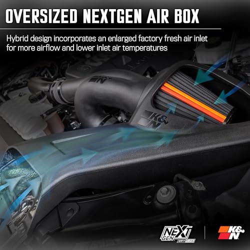 K&N NextGen Cold Air Intake System: Dry-Flow Cotton Filter: Compatible with 2021-2025 FORD F150; F150 Raptor; 50-2617D - style: NextGen Dryflow