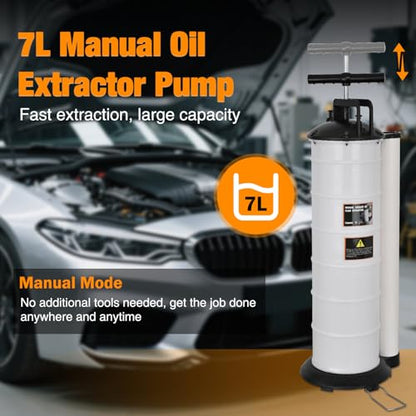GOOACC Oil Extractor Pump for Oil Change 7L Manual Vacuum Fluid Extractor - size: 7L Manual
