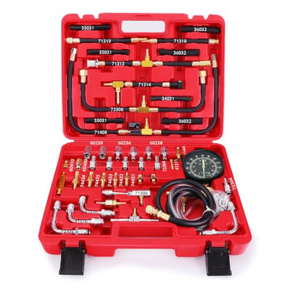 BETOOLL Pro Fuel Injection Pressure Tester Kit 0-140 PSI Fluorescent Gauge - size: 0-140 PSI Fluorescent Gauge