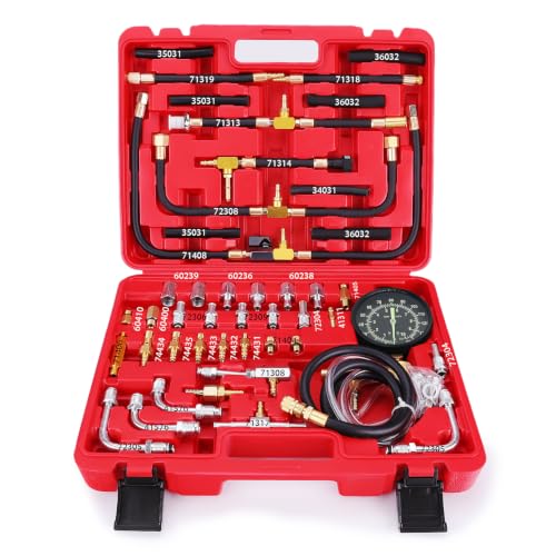 BETOOLL Pro Fuel Injection Pressure Tester Kit 0-140 PSI Fluorescent Gauge - size: 0-140 PSI Fluorescent Gauge