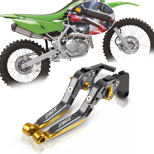 for KLX230 klx230 2026 2025 Adjustable Folding Scooter Brake Clutch Lever Handle 2020-2026 Motorcycle Accessories (Titanium Titanium Gold) - color: Titanium titanium gold