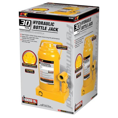 Performance Tool W1636 30 Ton Heavy Duty Hydraulic Bottle Jack - size: 30-Ton - Standard