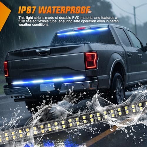 Nilight 60 Inch 360 LED Tailgate Strobe Light Strip Blue White - color: 60" Tailgate Strobe Blue/White