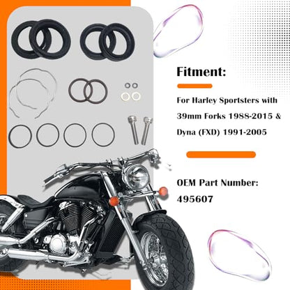 39mm Fork Seals Kit for Harley Sportster 88-15 & Dyna 91-05 495607