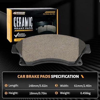 Ceramic Front Brake Pads Set Compatible with 2011-2013 Chevrolet Cruze,2014-2015 Chevrolet Cruze (Eco/LS/LT/LTZ),2015 Chevrolet Cruze(L),2016 Chevrolet Cruze Limited,2012-2017 Chevrolet Sonic(D1522) - color: HZ1522