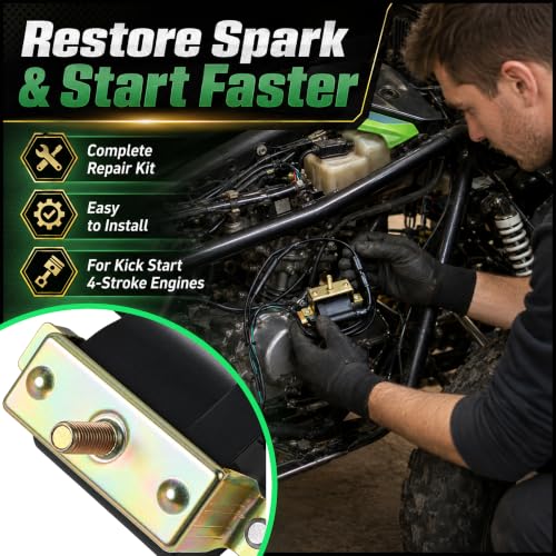 Wiring Loom Harness Kill Switch Ignition Coil Cdi Box Spark Plug Rebuild Kit for Kick Start Dirt Pit Bike ATV 50CC 70CC 90CC 110CC-160cc Buggy Go Kart Wire Harness