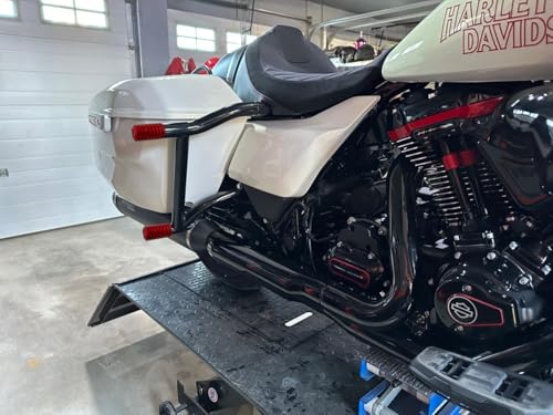 Motorcycle front and rear crash bar decorative wheels, engine crash bar sliders, and saddlebag crash bar decorative covers (red) - color: red