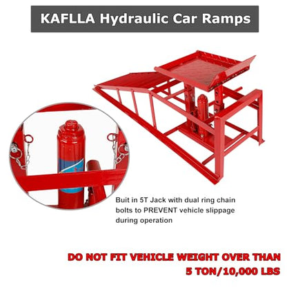10,000lbs Hydraulic Car Ramps 2PCS, Lift Height 9.8" to 15"