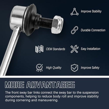 K90344 Stabilizer Sway Bar Links 2PCS for Lexus ES300 ES330 RX330 RX350 RX350L RX400h RX450h RX450hL,Toyota Highlander/Venza/Avalon/Solara/Camry - size: K90344