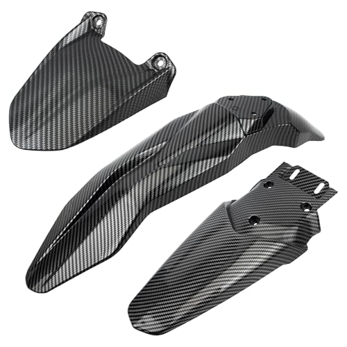 Motorcycle Fender Set Shock Front Rear Mudguard Fender Protector Compatible with Talaria Sting MX3 MX4 Electric Dirt Bike Imitation Carbon Fiber - color: Fender Kit, size: Carbon Fiber