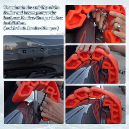JOJOCY 2 PCS Snap in Bumpers/Fenders Kit, Tear-Resistant Material for Sea-Doo GTI, GTR, Wake 170 (2020+) & RXP-X (2021), Orange, Fits Models 295100418 & 295100729