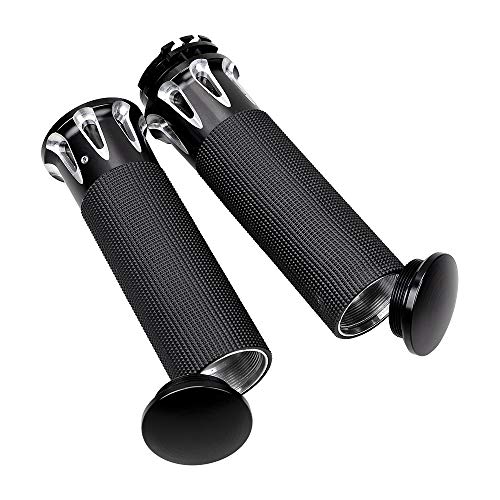 LeeMas 1" Black Handlebar Controls Levers Grips for Harley 96-12