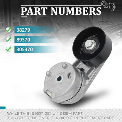 IRONTEK 89370 Belt Tensioner Pulley Assembly fit for Ford (2005-2008 Escape/ 2006-2009 Fusion), for Land Rover 2005-2009 LR3, for Lincoln 2000-2006 LS #38279 - size: 89370