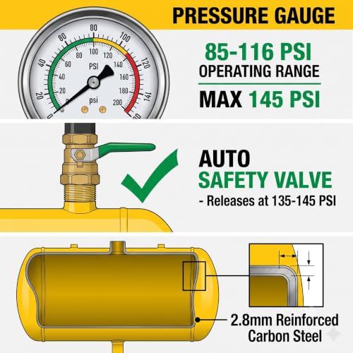 5 Gallon Air Tire Bead Seater Blaster Tool Seating Tire Inflator Car Truck ATV Tank Heavy Duty(US Stock) - color: Yellow (5 Gallon )