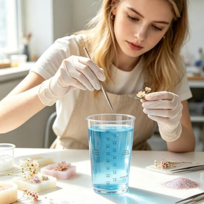 Resin Mixing Cups 20 Count 8oz Precision Measuring Set with Dual Scales & Protective Gloves – Heavy-Duty & Crystal Clear Disposable Cups for Epoxy, Paints, Pigments & More (8OZ) - size: 8OZ