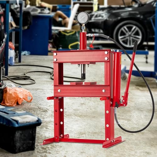10 Ton Hydraulic Shop Press with Pressure Gauge & Plate