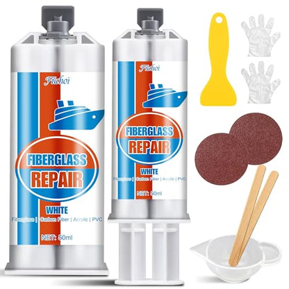 Fiberglass Repair Kit White,3.4oz for Surfboard Boat, Marine Filler