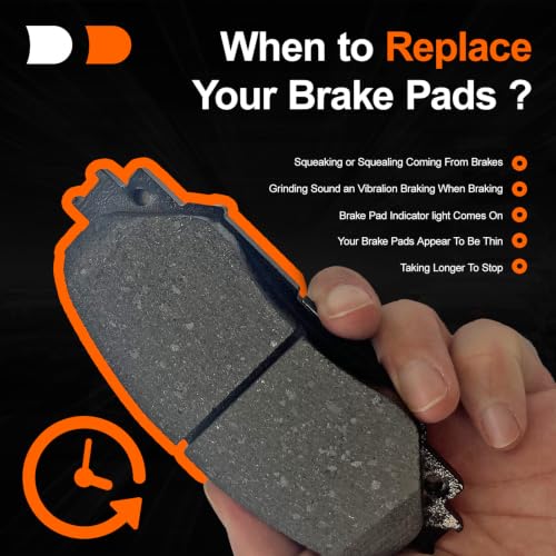 8Pcs Brake Pads Set Front and Rear Fit for 2006-2008 Hyundai Azera/Sonata - style: D1125 & D813