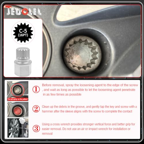 23PCS Wheel Locking Nut Key Kit Compatible with VW, Audi - color: 23PCS Kit