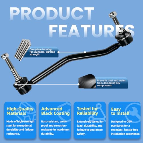 2Pcs K80273 K80274 Front Sway Stabilizer Bar Link Compatible with Ford 2000-2005 EXCURSION 4WD, for Ford 2000-2004 F-250, F-350, F-450, F-550 SUPER DUTY 4WD - size: K80273 K80274
