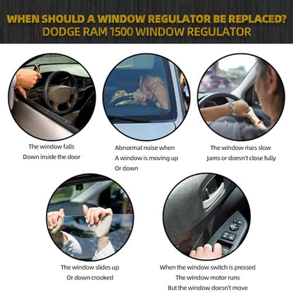Dasbecan Rear Left Window Regulator with Motor Compatible with Ram 1500