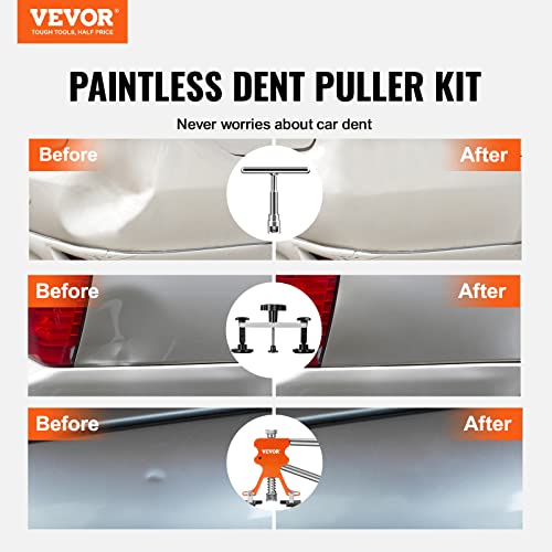 VEVOR 73 PCS Dent Repair Kit, Auto Car Body Paintless Dent Removal Tool Kit, Golden Lifter, Bridge Puller, Slide Hammer Tool Kit for Automobile Body, Washing Machine, Refrigerator - size: 73PCS