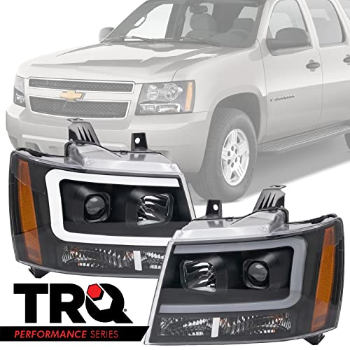 TRQ Performance Driver and Passenger Side Headlight Assembly Set Black - style: HLA71033