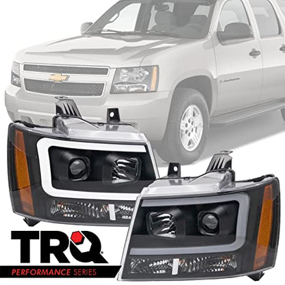 TRQ Performance Driver and Passenger Side Headlight Assembly Set Black - style: HLA71033