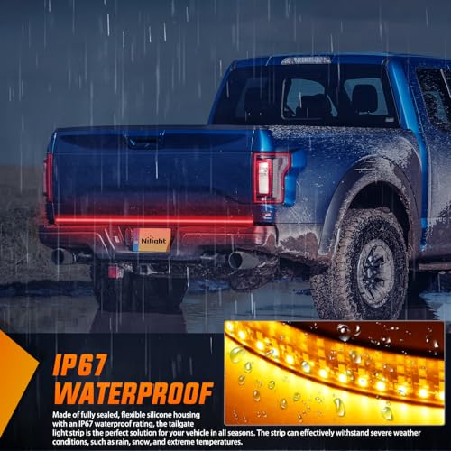 Nilight Truck Tailgate Light Strip 60" Quad Row 648 LED Strip - color: 60" Tailgate Light Strip Quad Row