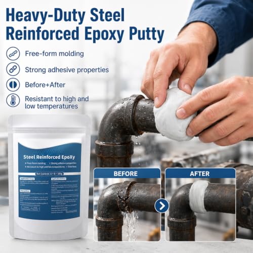 Epoxy Putty Fast Repair Clay, 2-Part Repair Filler Putty,Steel Reinforced Epoxy Putty for Metal Wood Ceramic Stone Tile and Plastic, Filling Cracks Holes and Surface Repairs