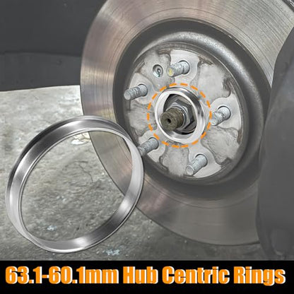 X AUTOHAUX 4pcs OD 63.1mm to ID 60.1mm Aluminum Alloy Hub Centric Rings - size: 63.1mm ID to 60.1mm OD