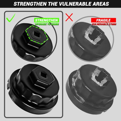 64mm Oil Filter Wrench Removal Tool Socket, 14 Flutes/4 Slots - size: 4 Slot
