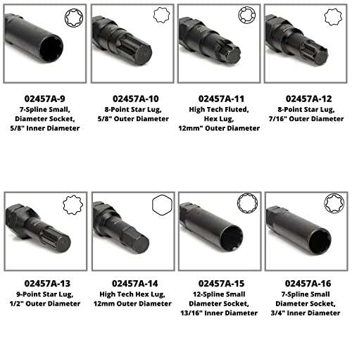 Neiko 02457A Lug-Nut Key Set, Wheel-Lock Removal Tool Kit for Aftermarket and Factory Wheel Tire Keys, SAE and Metric Lug Sockets, 16 Pieces - size: 16 Piece, style: Lug Nut Key