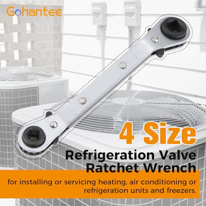 Refrigeration Ratchet Wrench 4 Different Sizes 1/4 x 3/16 x 3/8 x 5/16