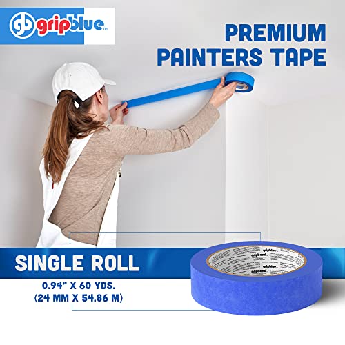 Professional-Grade Blue Painters Tape 1 Inch Wide, 1 Roll - size: 1 in/.94 (Single Roll)