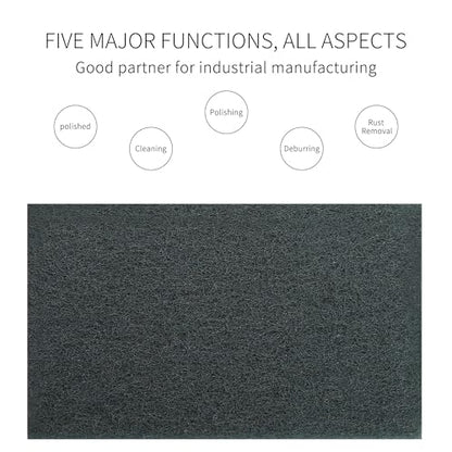 SooGree Carbon Black Scuff Pads - 6Pcs Scouring Pad 7447 - Very Fine Grade Hand Pads General Purpose Sanding Hand Pads 200 x 125mm/8" x 5" - color: 6 Carbon black