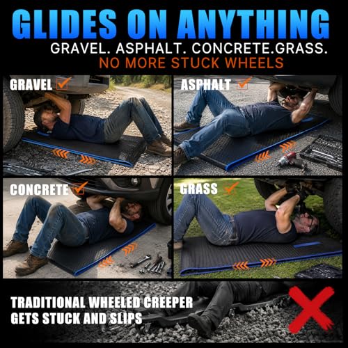 Magic Rolling Creeper Mat Portable Mechanics Mat - color: Blue & Black