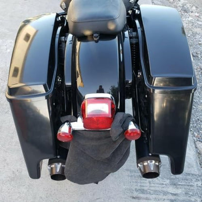 ECOTRIC 5'' Extended Stretched Saddlebags Compatible with 14-24 Harley - color: Black, size: Style1