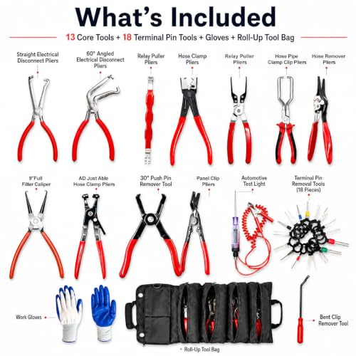 15PCS Automotive Electrical Disconnect Pliers Kit