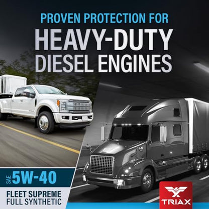 Triax Fleet Supreme ESP 5W-40 API CK-4 Full Synthetic Heavy Duty Diesel Engine Oil | Moly Boron Friction Modified | Extended Drain (1 Gallon) (Pack of 3) - size: 1 Gallon (Pack of 3)