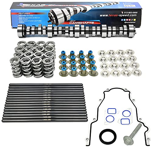Texas Speed TSP 224R 224/224 .600"/.600" Camshaft, Spring Kit, Chromoly Pushrods, and Gasket Set 4.8 5.3 5.7 6.0 LS Cam - size: Camshaft, Spring Kit, and Gasket Set