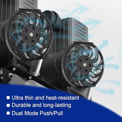 SSN 12" Black Electric Radiator Cooling Fan Assembly Kit - color: Black, size: 12" No Thermostat
