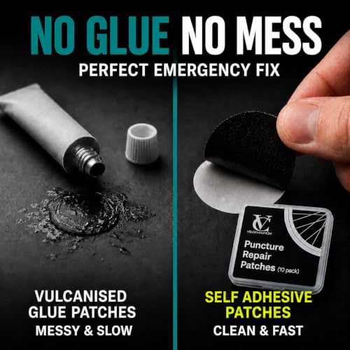 VeloChampion Self Adhesive Bike Tire Repair Kit & Optional Tire Levers - size: 10 Patches
