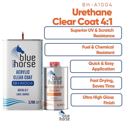 BH-A1004 Clear Coat & A2004 Fast Hardener – High-Gloss Urethane Finish | Rapid Drying 2K Automotive Clear | Ideal for Low-Temp Application - color: BH-A1004 Clear Coat and BH A2004 Fast Hardener